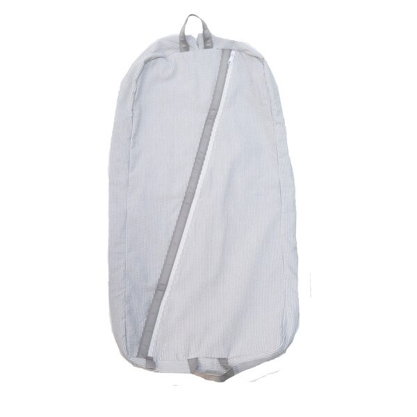 Grey Seersucker Baby Garment Bag Mint